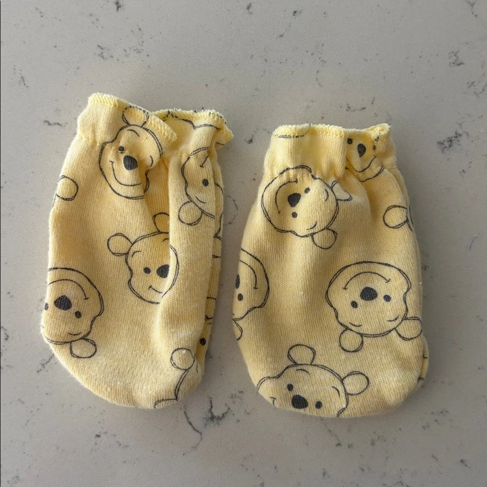 Pooh Bear Baby Mittens- Set of 3